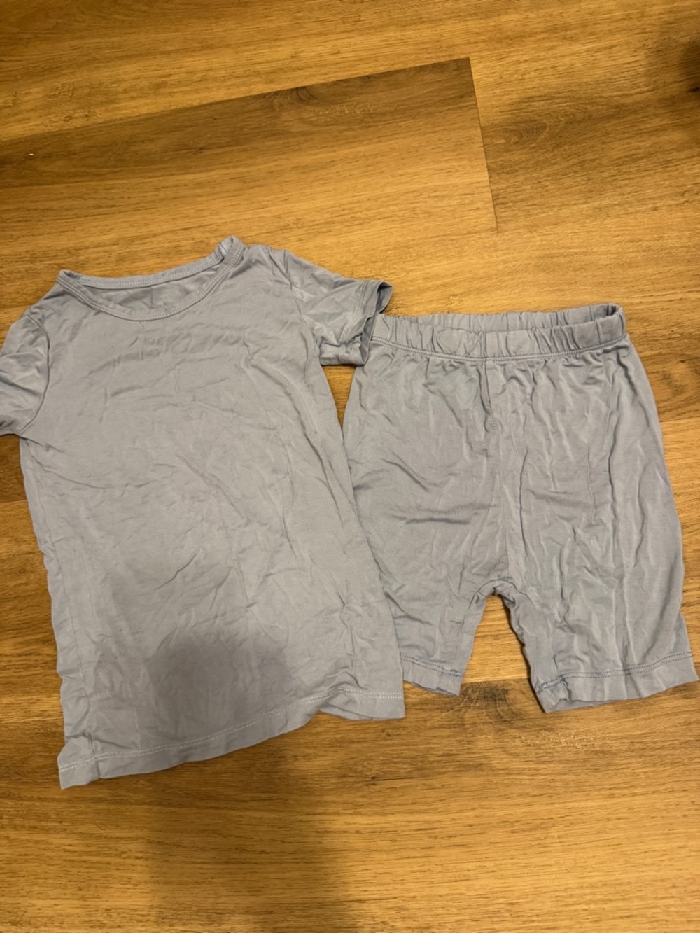 Light Blue Toddler Tee and Shorts Set bamboo
